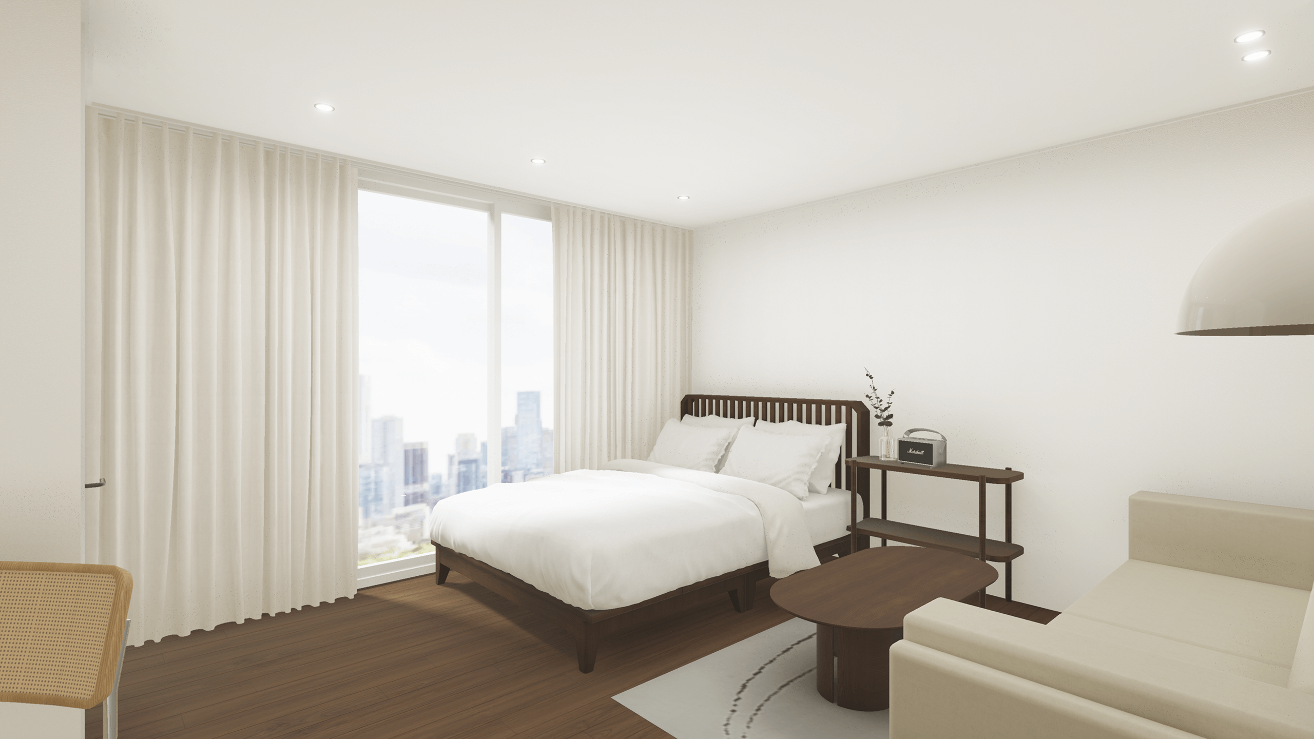 차분한 화이트우드 인테리어