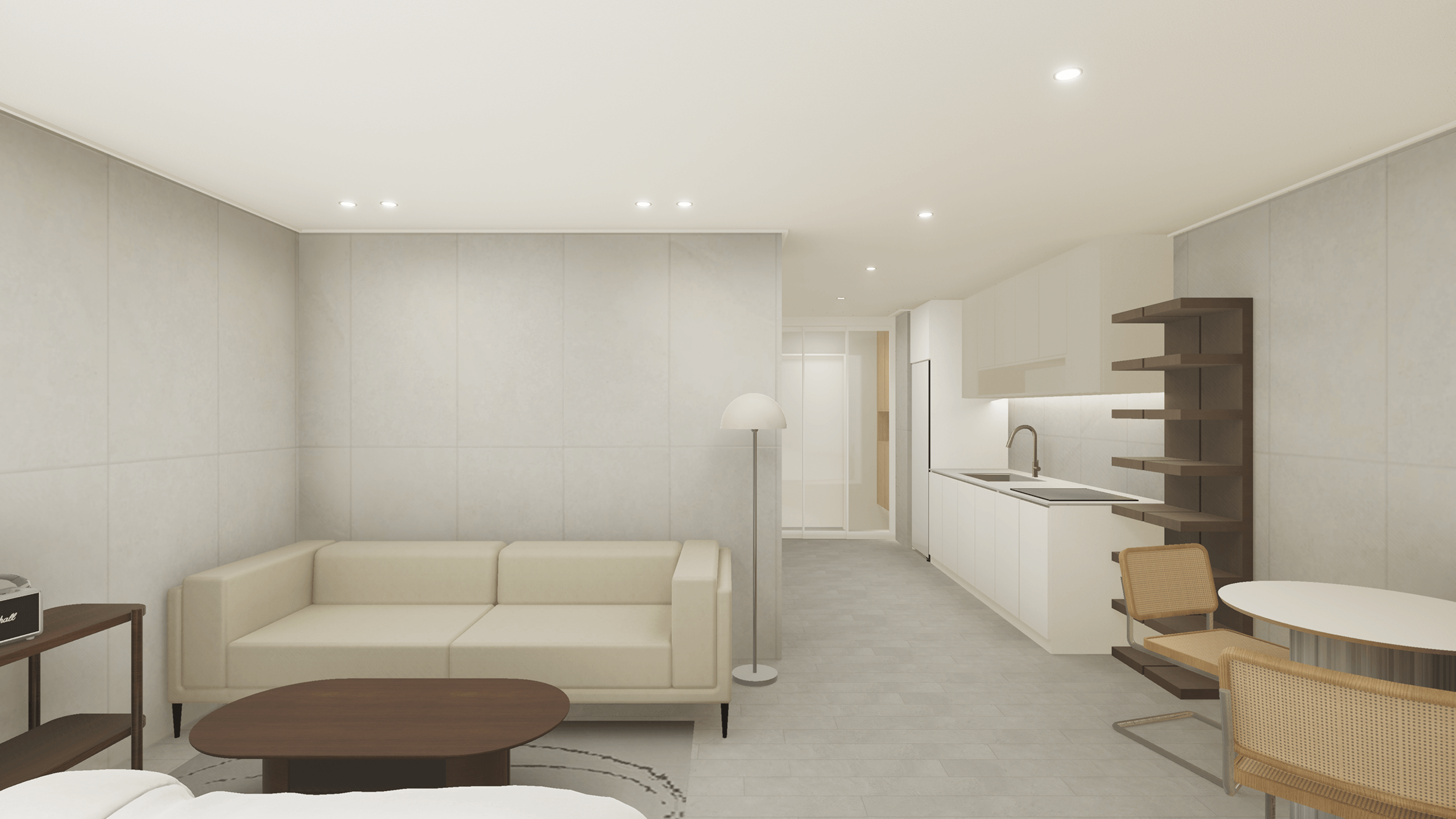 고요한 화이트우드 인테리어