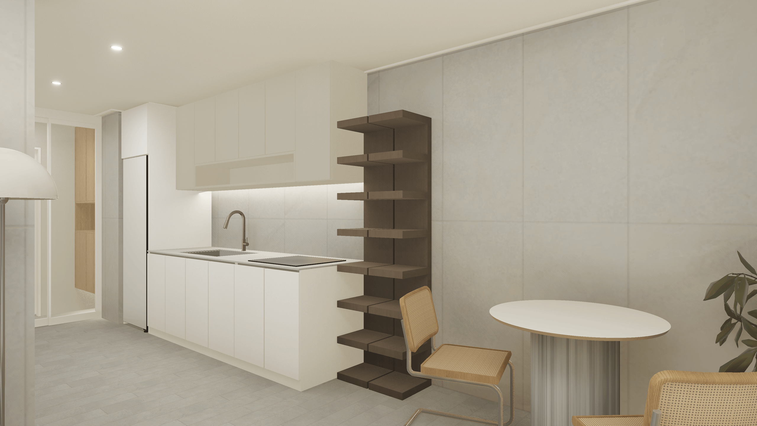 고요한 화이트우드 인테리어