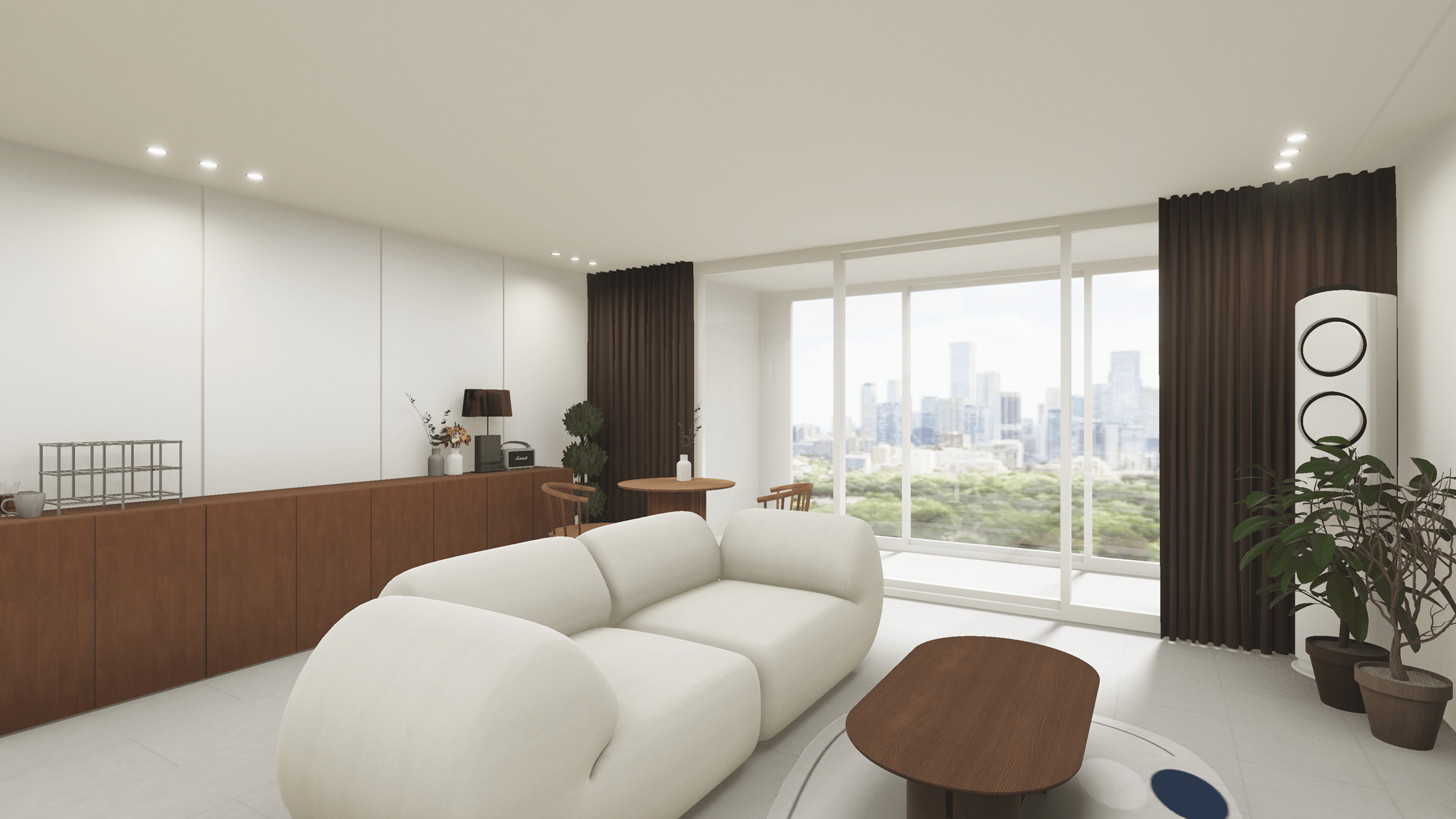 화이트&딥브라운 미니멀 하우스